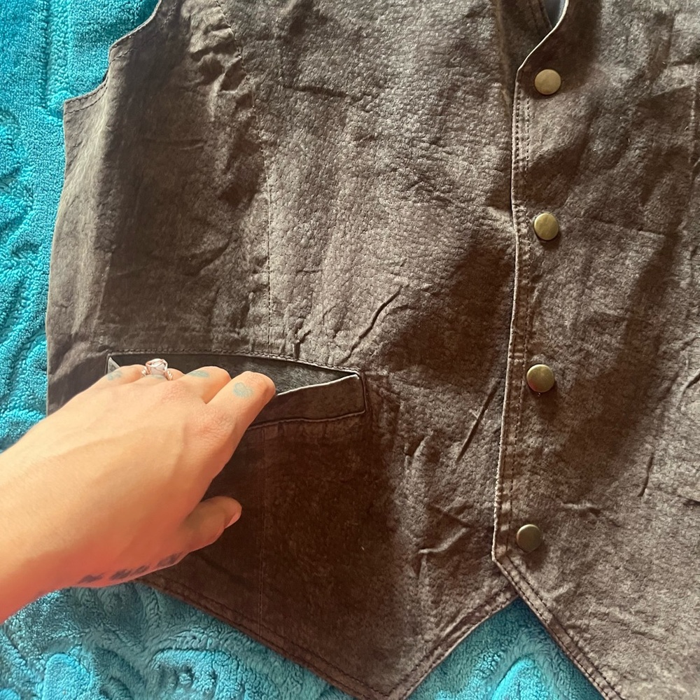 Basic Editions Leather Vest - image 2